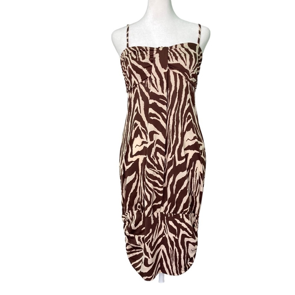 Alyn Paige Animal Print Spaghetti Strap‎ Mini Banded Bottom Dress (Size M)